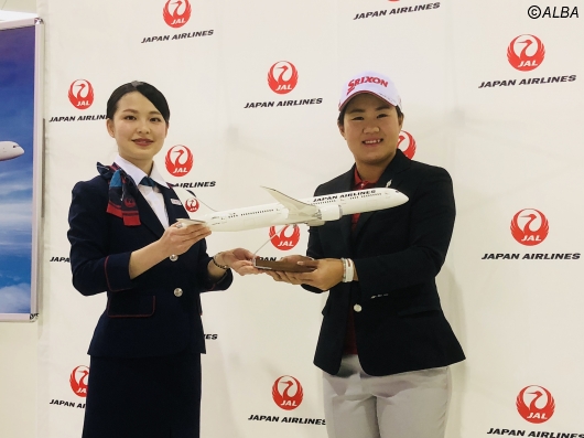 日本航空と契約を結んだ畑岡奈紗（撮影：ALBA）